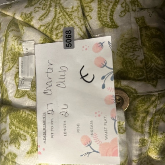 CHARTER CLUB LINEN green floral costal grandma woman lagonlook boho jacket 3X - Picture 11 of 11